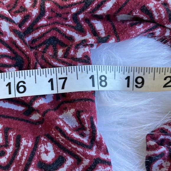 Stitch Fix Loveappella Blouse Sz S Top 3/4 Sleeve Hi Lo Red Black Stretch Casual - Picture 6 of 8